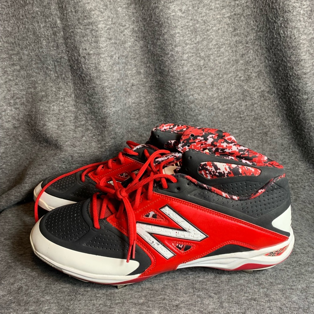 New Balance Shoes Red Mens Cleats Sz 16 D M4040BR2 Sports Athletic Baseball Ball